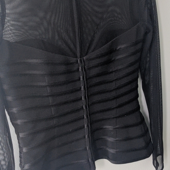 sweetheart neckline mesh blouse - Picture 4 of 4